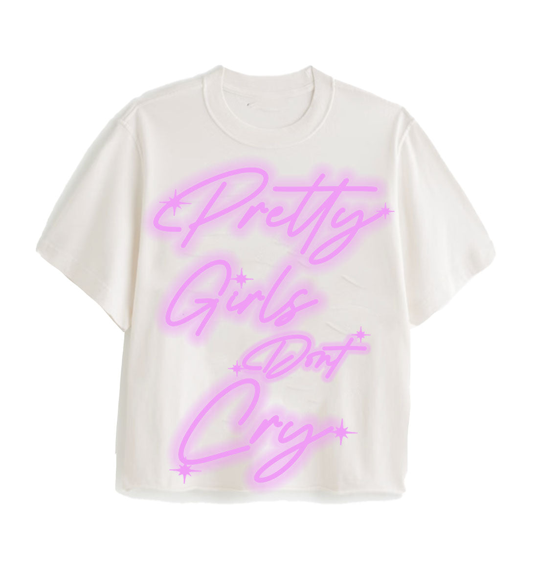 Pretty Girls cropped tee- (white)