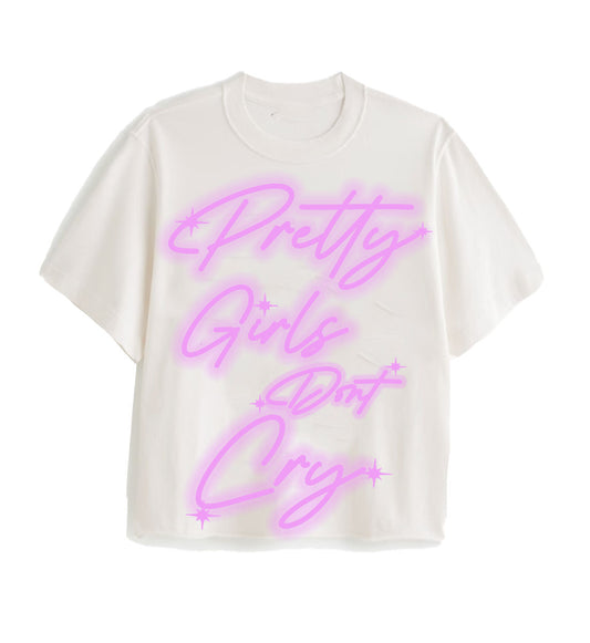 Pretty Girls cropped tee- (white)